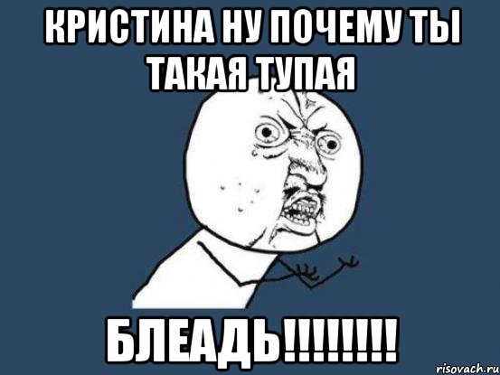 КРИСТИНА НУ ПОЧЕМУ ТЫ ТАКАЯ ТУПАЯ БЛЕАДЬ!!!!!!!!, Мем Ну почему