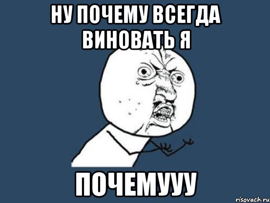 Ну почему всегда виновать я почемууу, Мем Ну почему