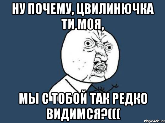 ну почему, Цвилинючка ти моя, мы с тобой так редко видимся?(((, Мем Ну почему