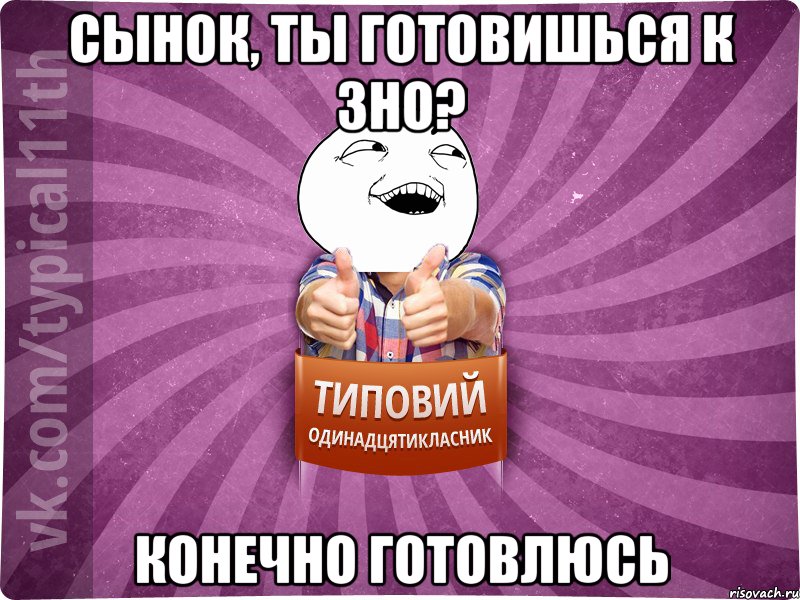 СЫНОК, ТЫ ГОТОВИШЬСЯ К ЗНО? КОНЕЧНО ГОТОВЛЮСЬ