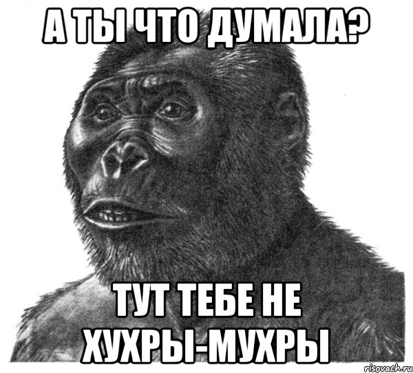 А ты что думала? тут тебе не хухры-мухры