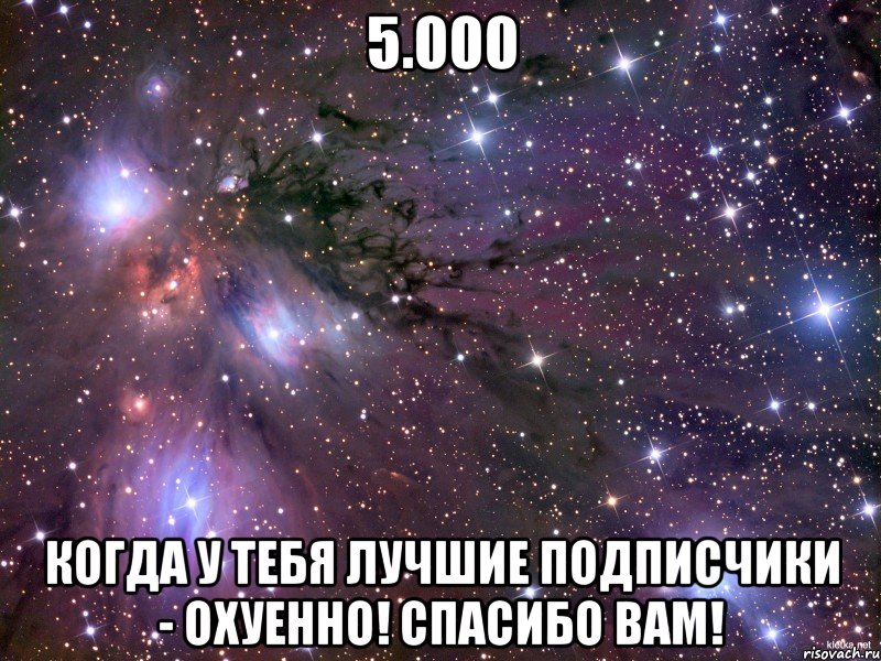 5.000 когда у тебя лучшие подписчики - охуенно! Спасибо вам!