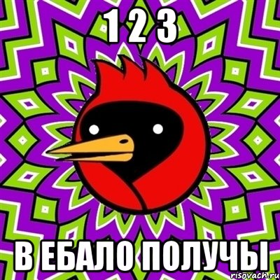 1 2 3 в ебало получы, Мем Омская птица