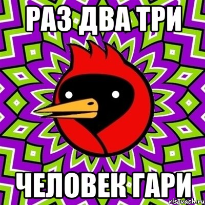раз два три человек гари, Мем Омская птица