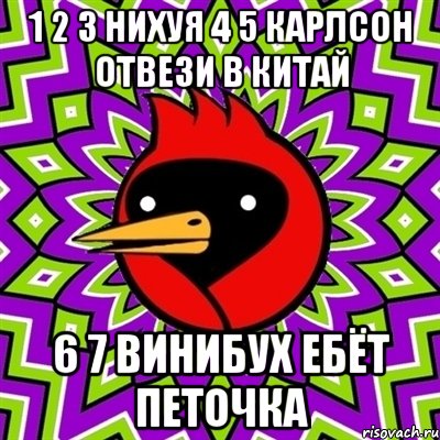 1 2 3 нихуя 4 5 карлсон отвези в китай 6 7 винибух ебёт петочка, Мем Омская птица
