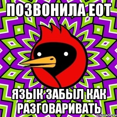 ПОЗВОНИЛА ЕОТ ЯЗЫК ЗАБЫЛ КАК РАЗГОВАРИВАТь, Мем Омская птица