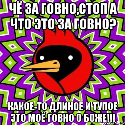 чё за говно,стоп а что это за говно? какое-то длиное и тупое ЭТО МОЁ ГОВНО О БОЖЕ!!!, Мем Омская птица
