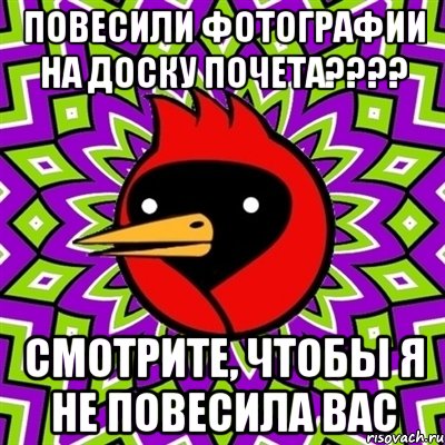 Повесили фотографии на доску почета???? Смотрите, Чтобы я не повесила вас, Мем Омская птица