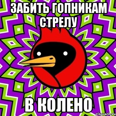 Забить гопникам стрелу В колено, Мем Омская птица