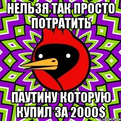 Нельзя так просто потратить Паутину которую купил за 2000$, Мем Омская птица