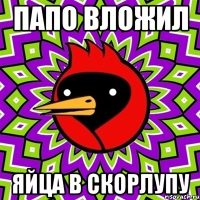 Папо вложил яйца в скорлупу, Мем Омская птица