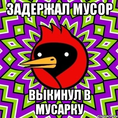 Задержал мусор выкинул в мусарку, Мем Омская птица