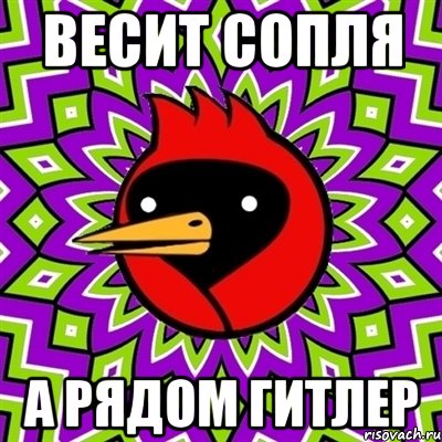 Весит сопля а рядом гитлер, Мем Омская птица
