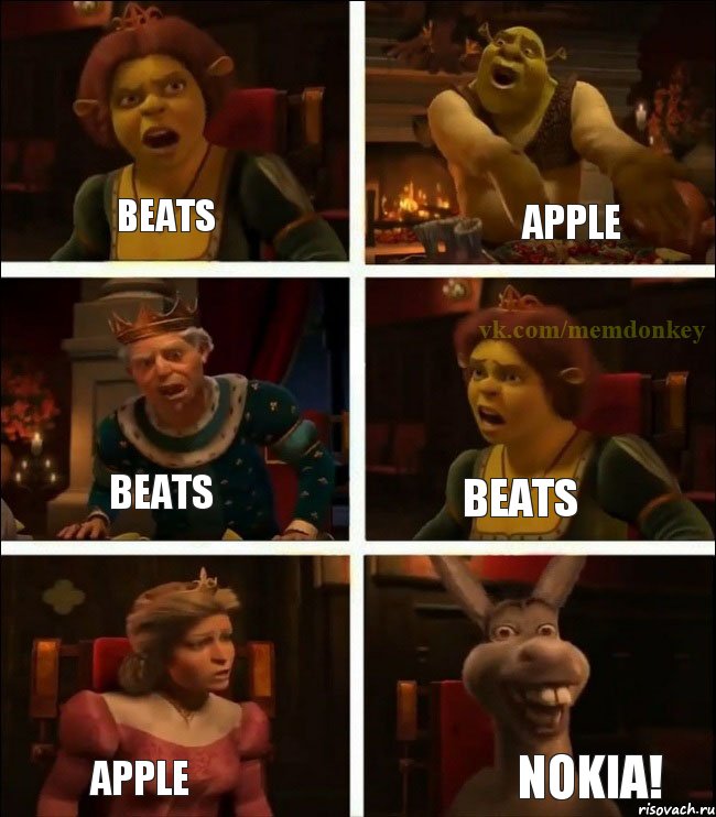 Beats Apple Beats Beats Apple Nokia!, Комикс  Шрек Фиона Гарольд Осел