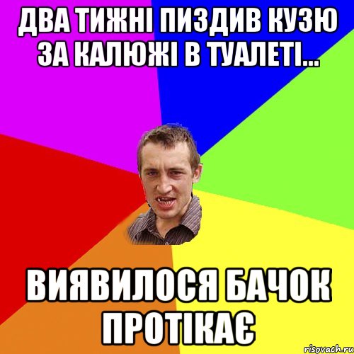 ДВА ТИЖНІ ПИЗДИВ КУЗЮ ЗА КАЛЮЖІ В ТУАЛЕТІ... ВИЯВИЛОСЯ БАЧОК ПРОТІКАЄ, Мем Чоткий паца