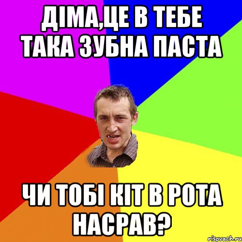 Діма,це в тебе така зубна паста чи тобі кіт в рота насрав?, Мем Чоткий паца