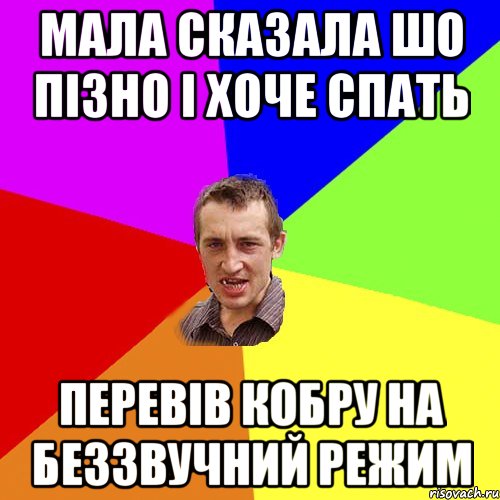 Мала сказала шо пізно і хоче спать перевів кобру на беззвучний режим, Мем Чоткий паца