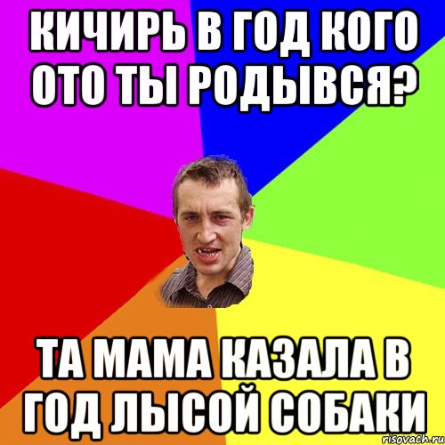 Кичирь в год кого ото ты родывся? Та мама казала в год лысой собаки, Мем Чоткий паца