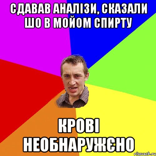 СДАВАВ АНАЛІЗИ, сказали шо в МОйом спирту крові необнаружєно, Мем Чоткий паца