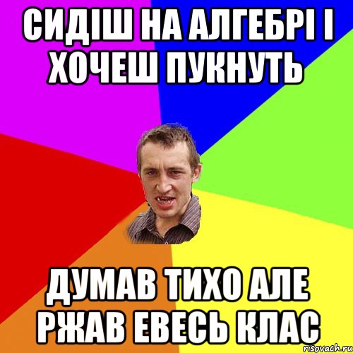 сидіш на алгебрі і хочеш пукнуть думав тихо але ржав евесь клас, Мем Чоткий паца