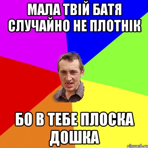 мала твій батя случайно не плотнік бо в тебе плоска дошка, Мем Чоткий паца