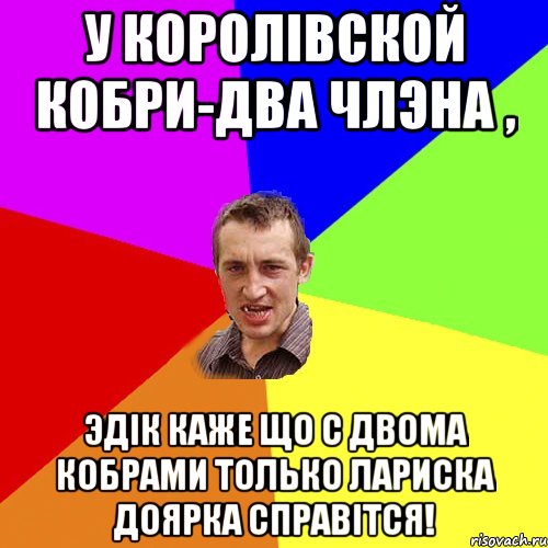 У королiвской кобри-два члэна , Эдiк каже що с двома кобрами только Лариска доярка справiтся!, Мем Чоткий паца