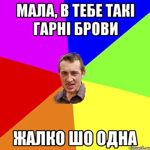 мала, в тебе такі гарні брови жалко шо одна, Мем Чоткий паца