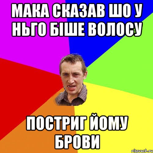 мака сказав шо у ньго біше волосу постриг йому брови, Мем Чоткий паца