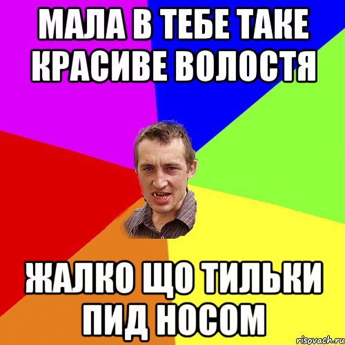 Мала в тебе таке красиве волостя Жалко що тильки пид носом, Мем Чоткий паца