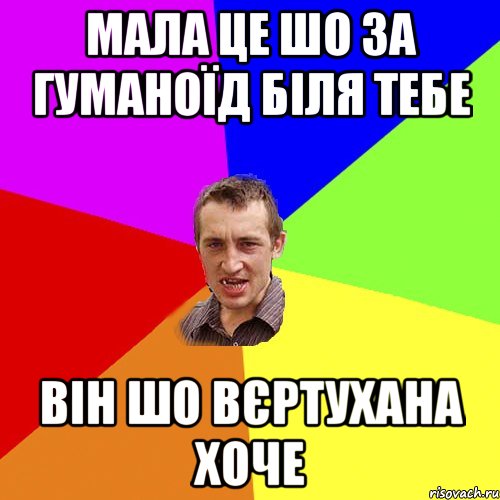 мала це шо за гуманоїд біля тебе він шо вєртухана хоче, Мем Чоткий паца