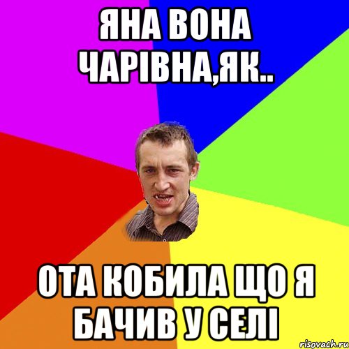 Яна вона чарівна,як.. ота кобила що я бачив у селі, Мем Чоткий паца