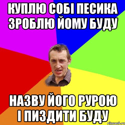 куплю собі песика зроблю йому буду назву його рурою і пиздити буду, Мем Чоткий паца