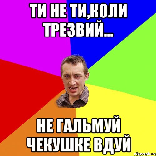ТИ НЕ ТИ,КОЛИ ТРЕЗВИЙ... НЕ ГАЛЬМУЙ ЧЕКУШКЕ ВДУЙ, Мем Чоткий паца