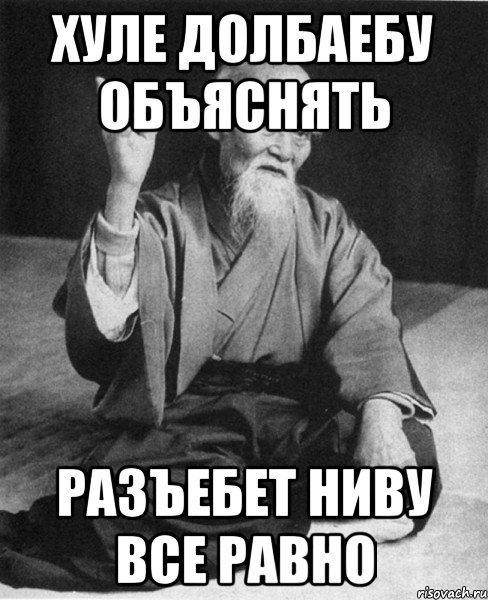 Хуле долбаебу объяснять Разъебет ниву все равно, Мем Монах-мудрец (сэнсей)