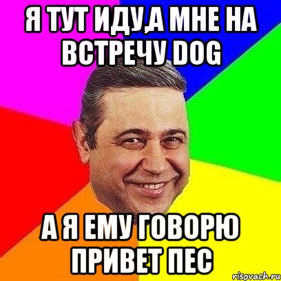 Я тут иду,а мне на встречу DOG А я ему говорю привет пес, Мем Петросяныч