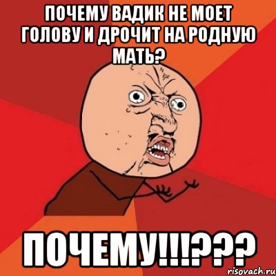 Почему Вадик не моет голову и дрочит на родную мать? Почему!!!???, Мем Почему