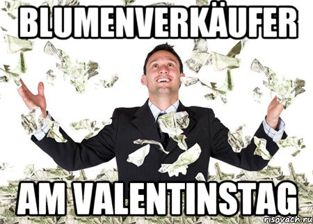 Blumenverkäufer Am Valentinstag