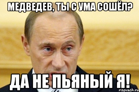 Медведев, ты с ума сошёл? Да не пьяный я!, Мем путин