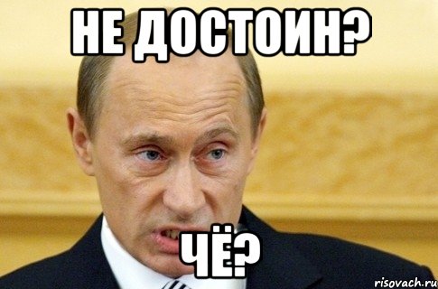 Не достоин? Чё?, Мем путин