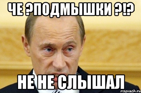 Че ?подмышки ?!? Не не слышал, Мем путин