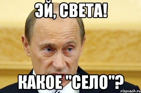 Эй, Света! Какое "Село"?, Мем путин