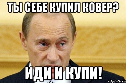 ТЫ СЕБЕ КУПИЛ КОВЕР? ИДИ И КУПИ!, Мем путин