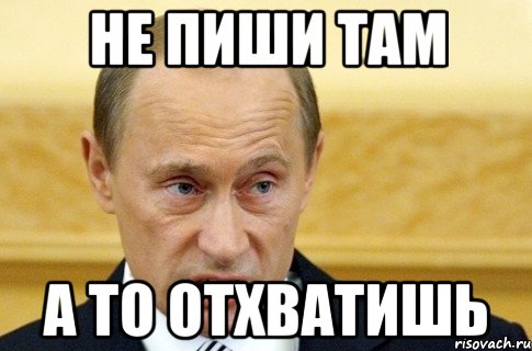 Не пиши там А то отхватишь, Мем путин