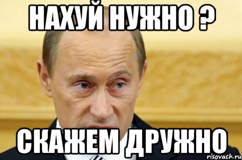 НАХУЙ НУЖНО ? СКАЖЕМ ДРУЖНО, Мем путин