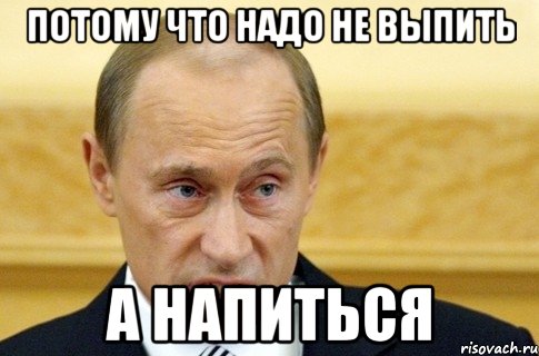 потому что надо не выпить а напиться, Мем путин