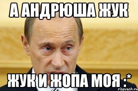 А Андрюша жук жук и жопа моя :*, Мем путин