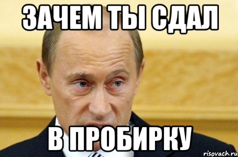 зачем ты сдал в пробирку, Мем путин