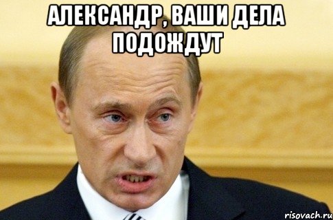 Александр, ваши дела подождут , Мем путин