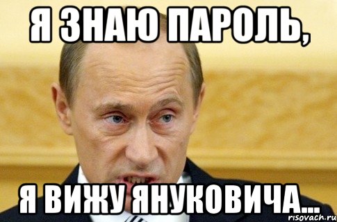 я знаю пароль, я вижу януковича..., Мем путин