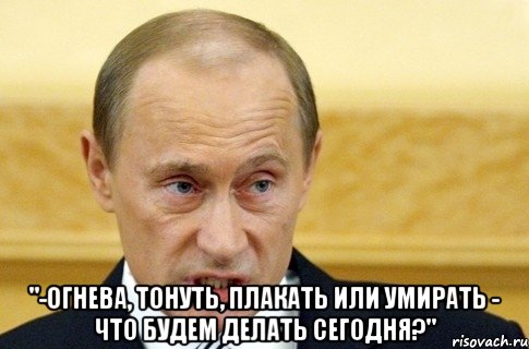  "-Огнева, тонуть, плакать или умирать - что будем делать сегодня?", Мем путин